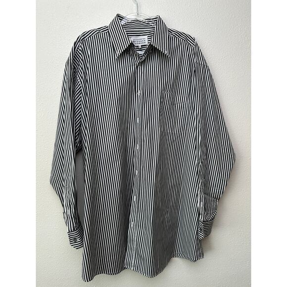 Maison Margiela Line 10 Oversized Striped Shirt Black/White Men’s US S (EU 38) - Picture 2 of 16